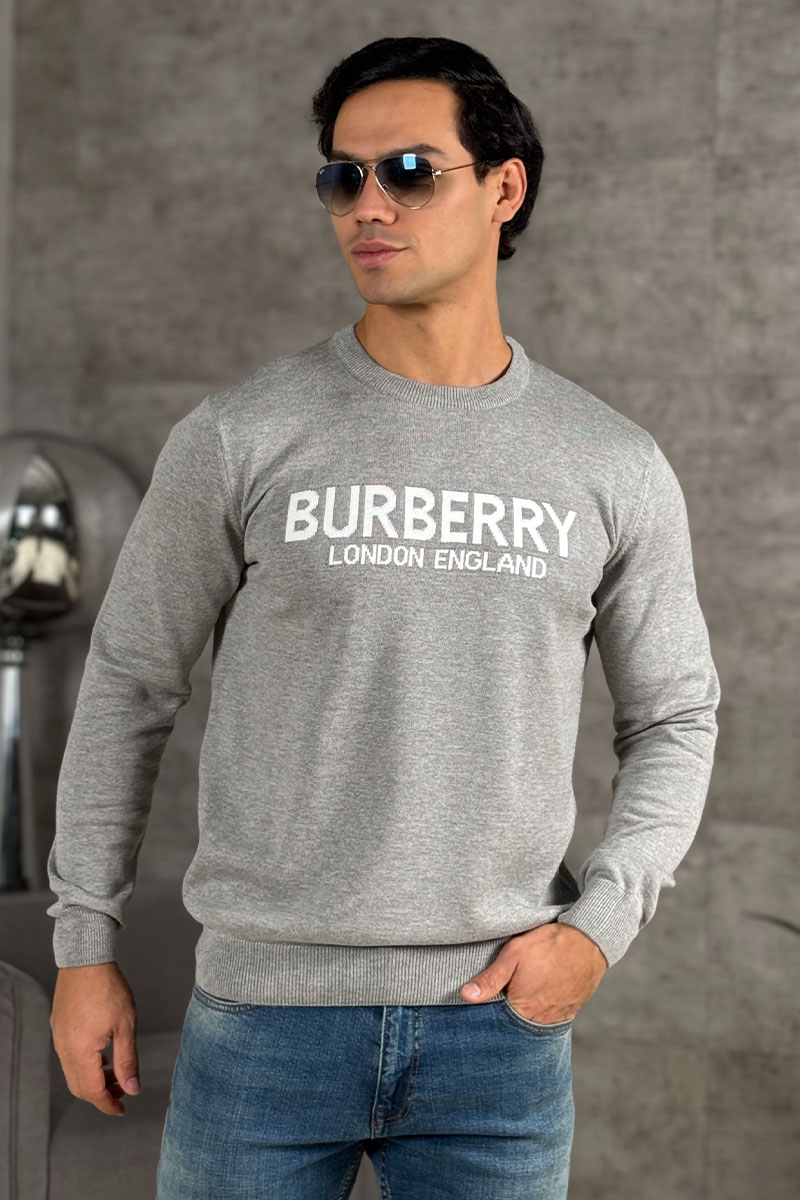 Burberry Мужской джемпер logo-intarsia - Grey
