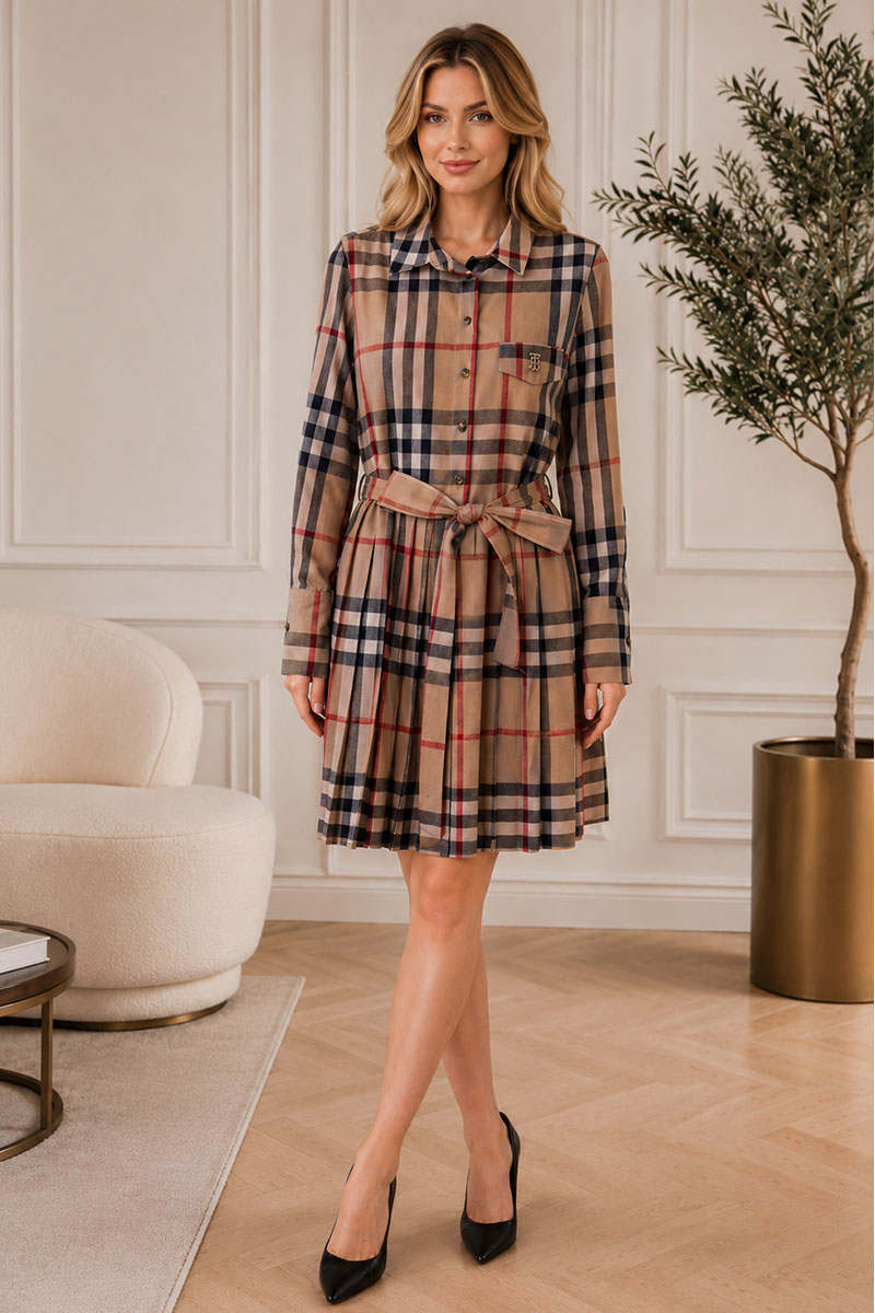 Burberry Женское классическое платье-рубашка TB