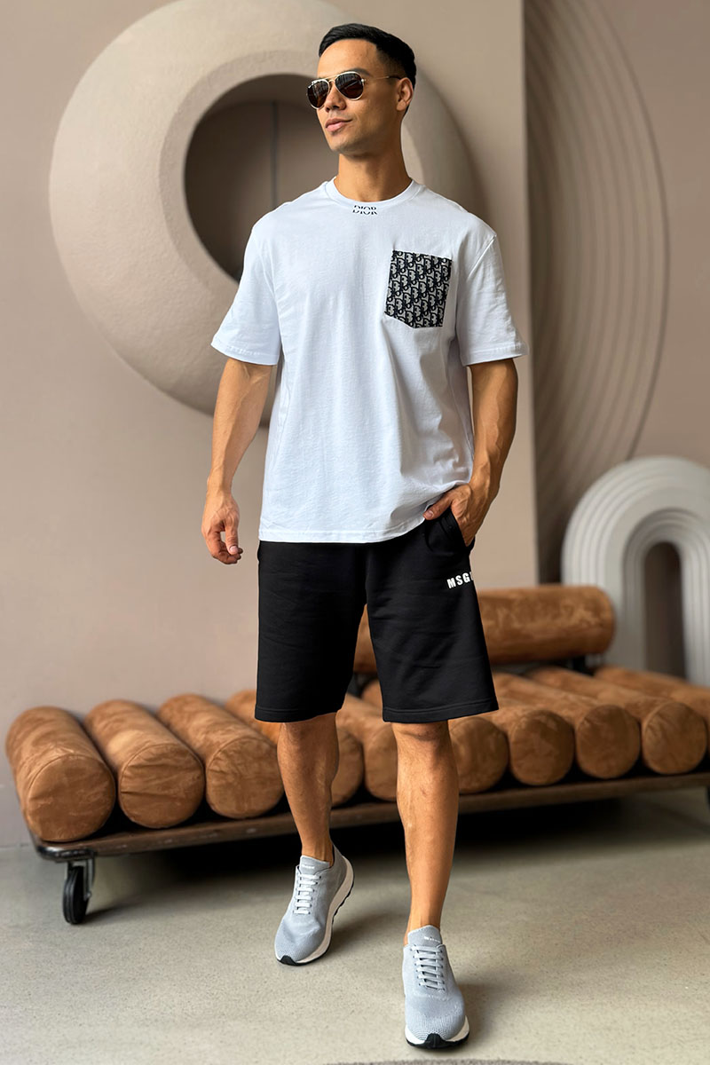 Dior Белая оверсайз футболка pocket logo