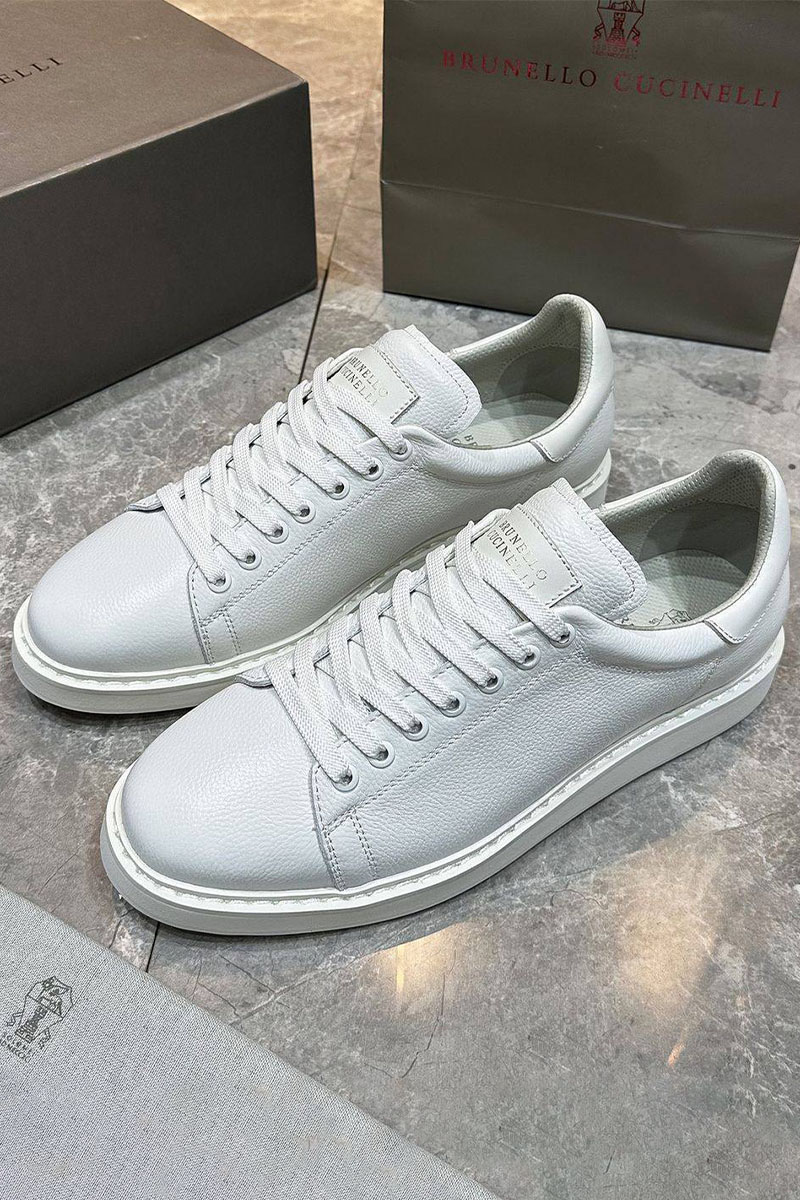 Brunеllо Сuсinеlli Мужские кроссовки grain leather - White