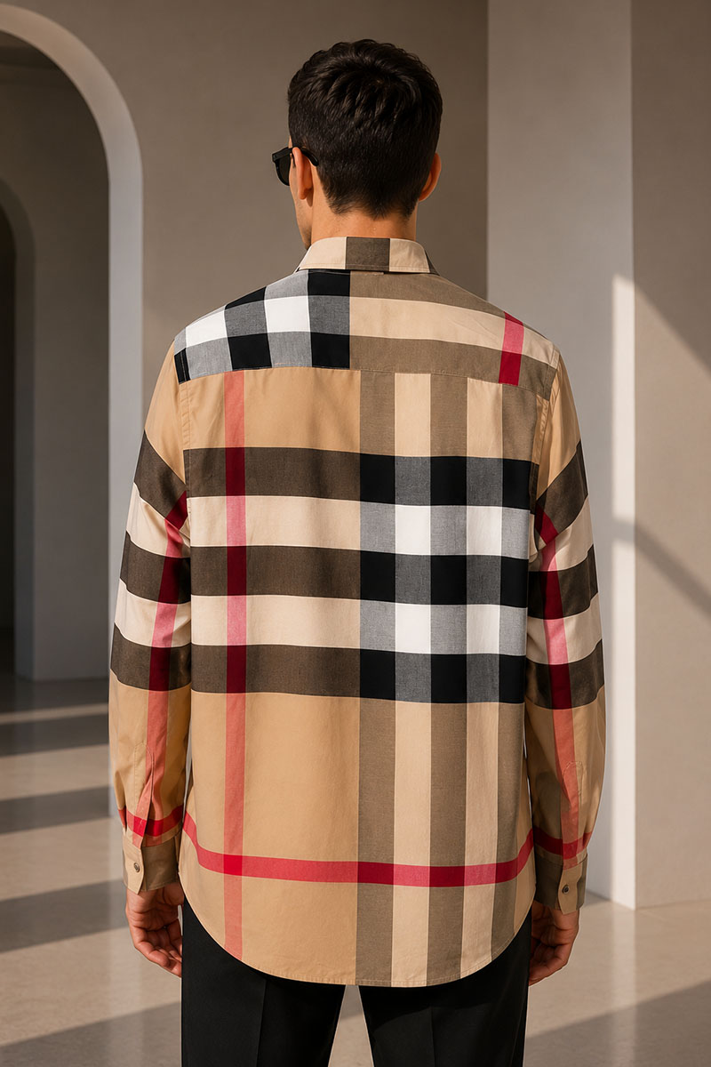 Burberry Мужская бежевая рубашка Check 