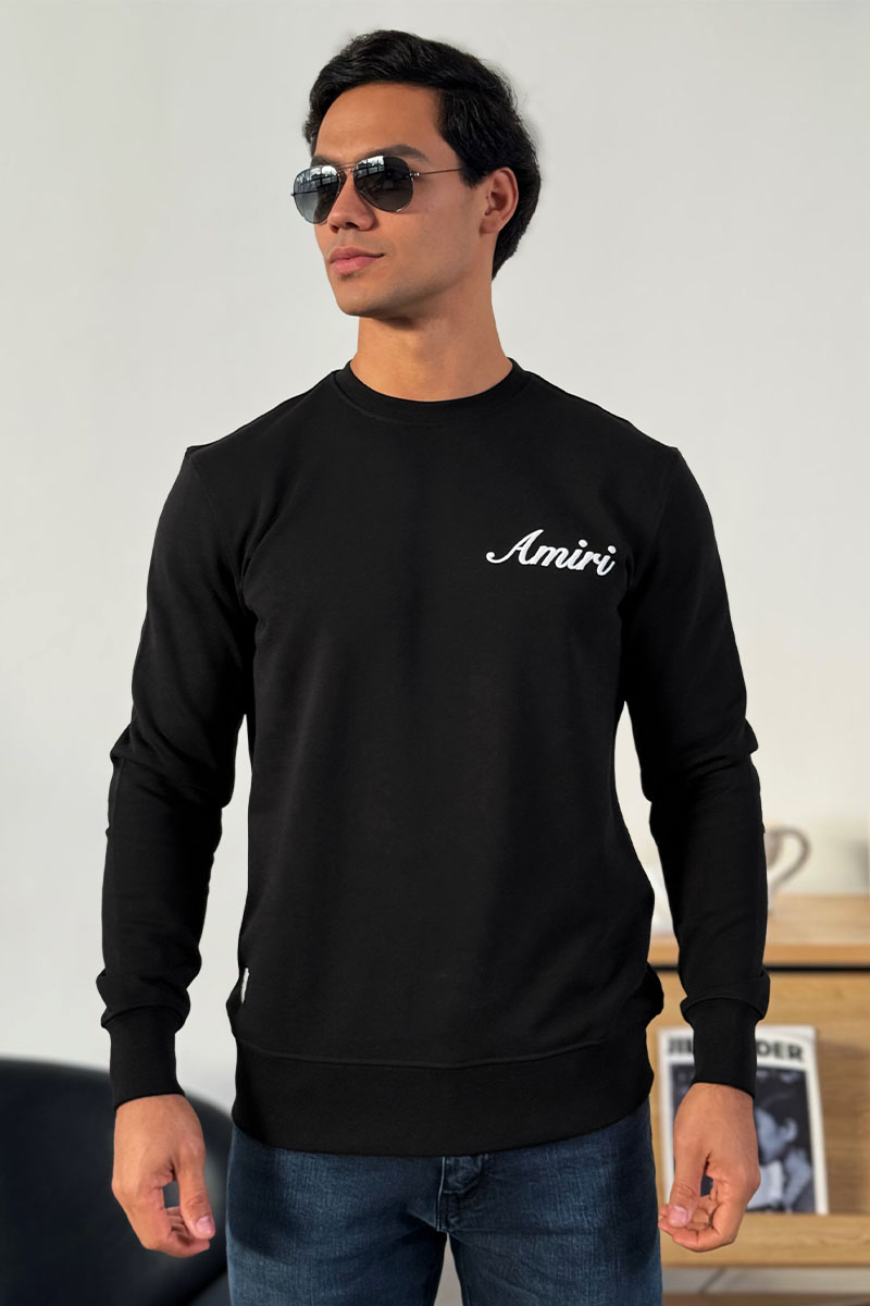 Amiri Мужской чёрный свитшот script embroidery