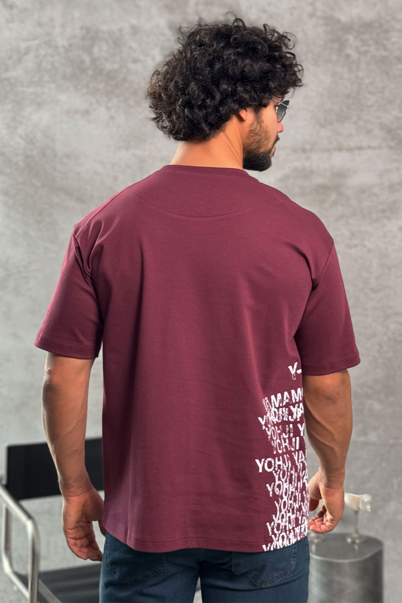Y-3 Yohji Yamamoto Мужская бордовая футболка 