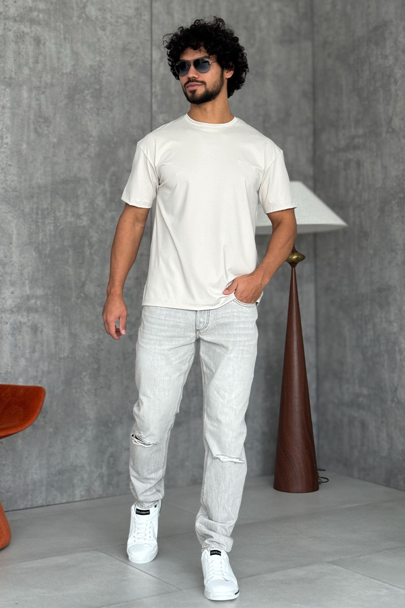 Zilli Мужская бежевая футболка 