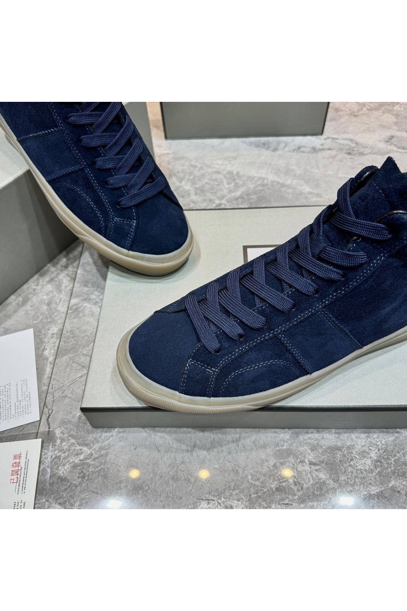 Tom Ford Замшевые кроссовки с мехом high-top - Navy