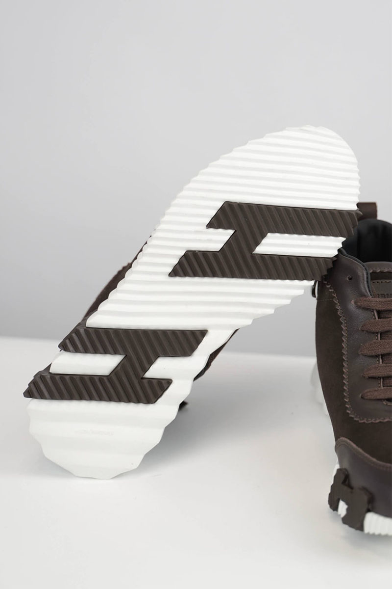 Hermes Кроссовки с мехом Bouncing high-top - Brown