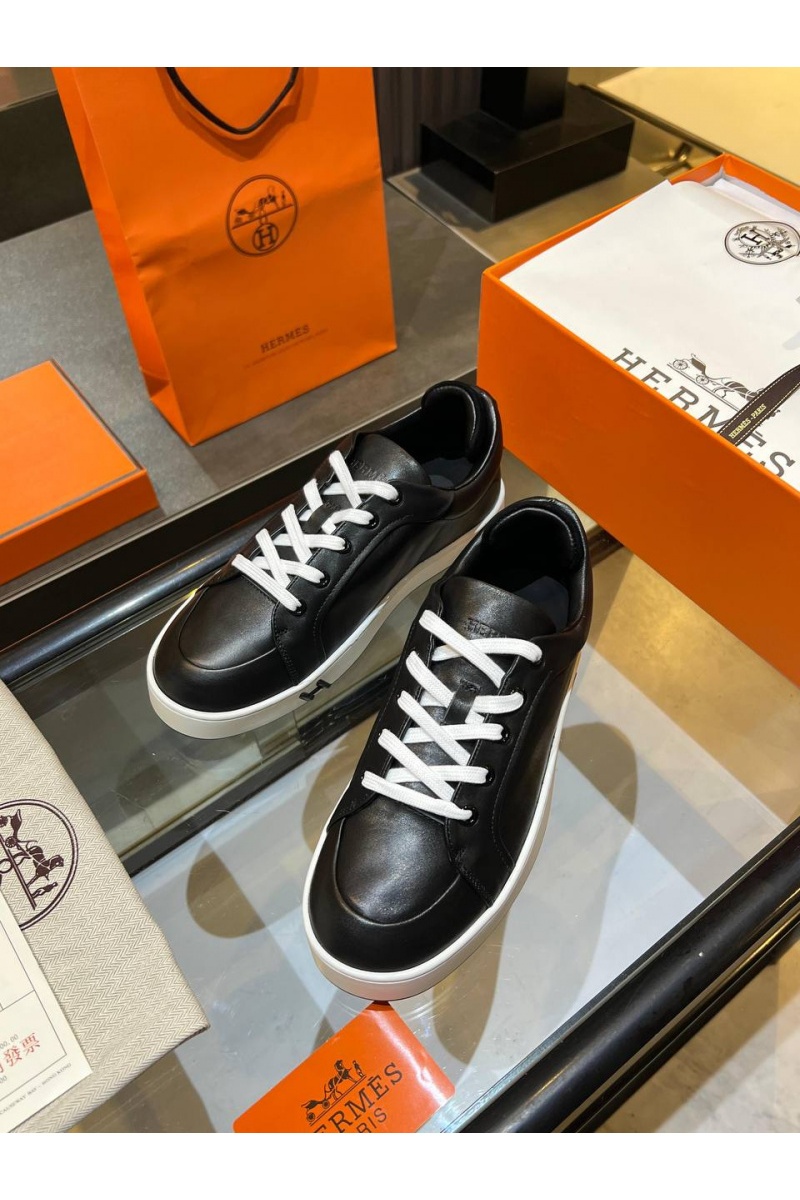 Hermes Женские кожаные кроссовки Premium - Black