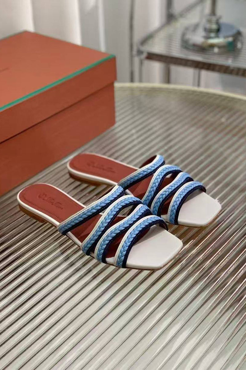 Loro Piana Женские кожаные шлёпанцы Premium