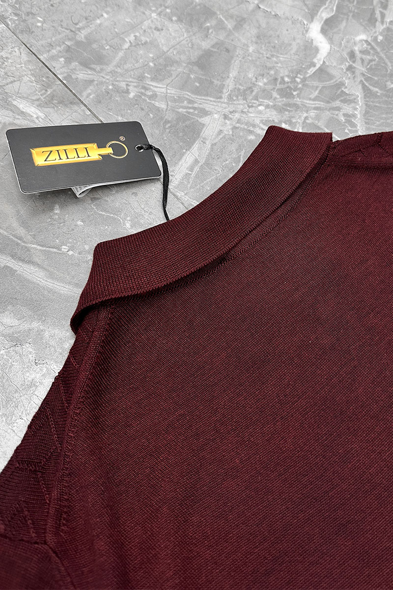 Zilli Поло с длинным рукавом zip-up - Burgundy