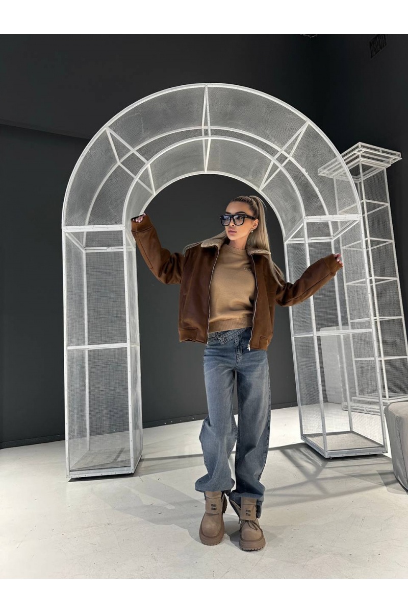 MIU MIU Женская кожаная дубленка 