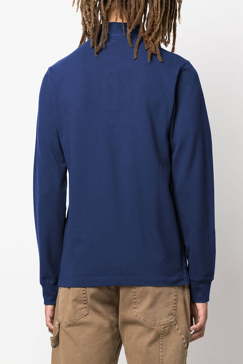 Stone Island Поло с длинным рукавом logo-patch - Indigo