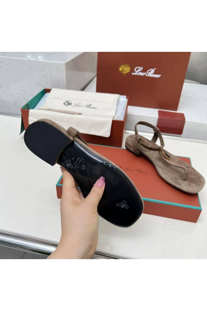 Loro Piana Женские замшевые сандалии Premium - Brown
