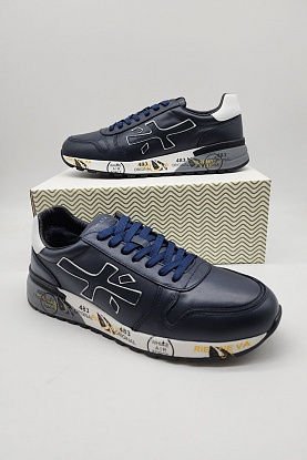 Кожаные кроссовки с мехом Mick - Navy / White