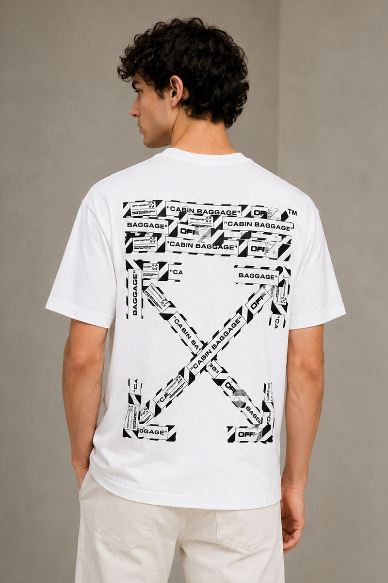 Off-White Белая оверсайз футболка "Cabin Baggage"