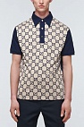 Мужское поло GG monogram all-over - Navy / Beige