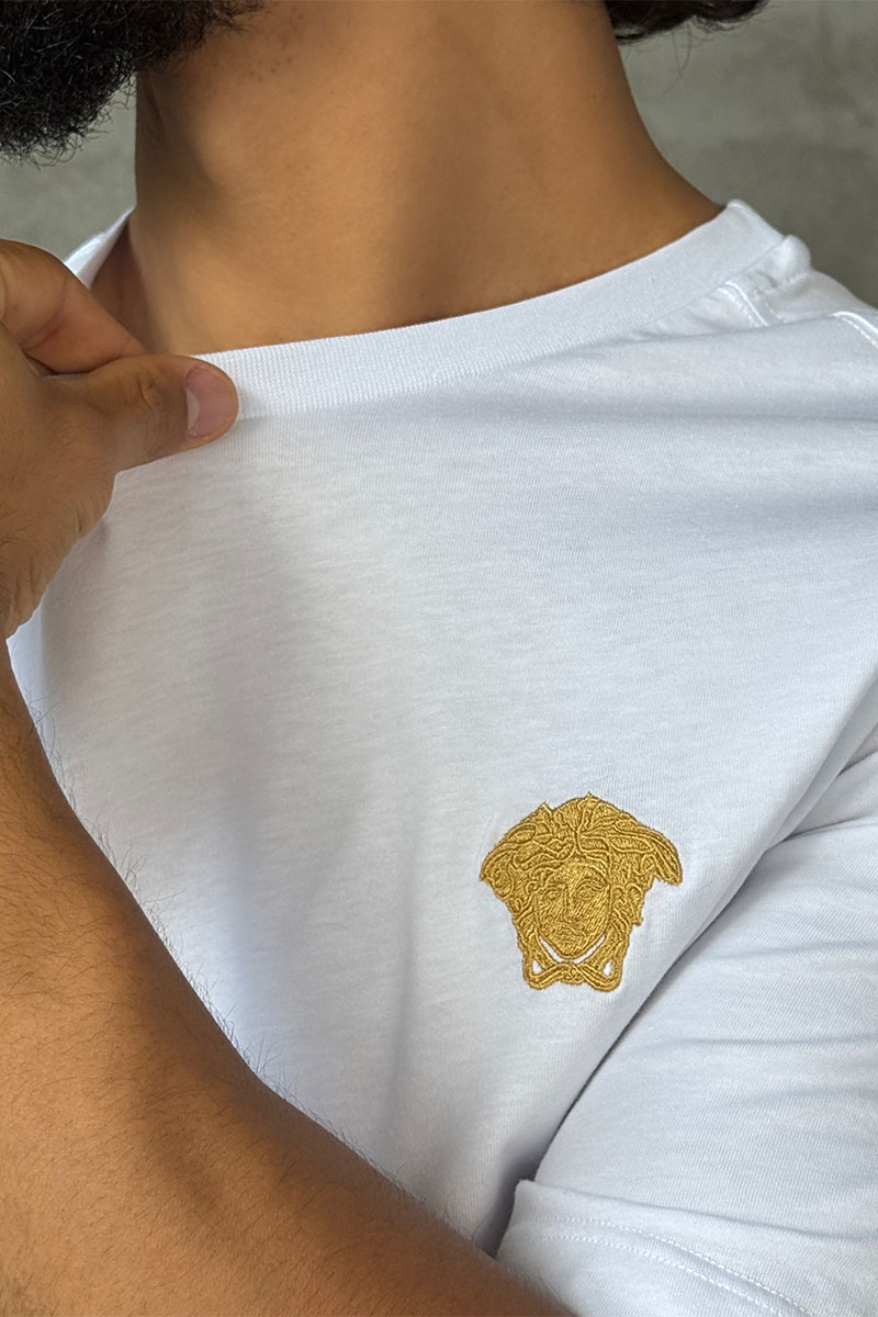 Versace Белая оверсайз футболка Medusa Head patch