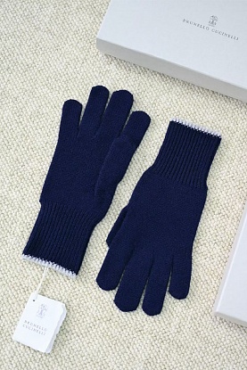 Кашемировые перчатки premium - Purplish Blue