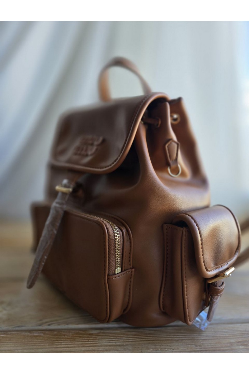 MIU MIU Кожаный рюкзак 30x25 см - Brown