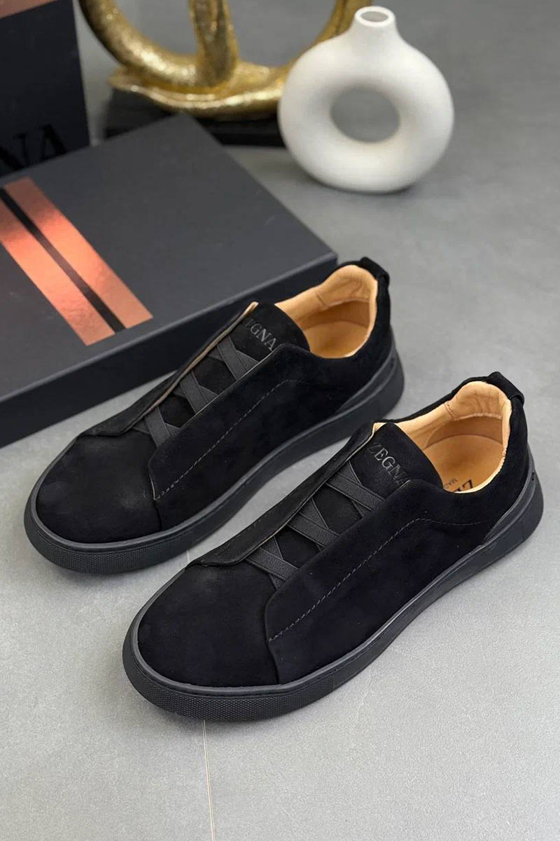 Zegna Замшевые кроссовки Triple Stitch