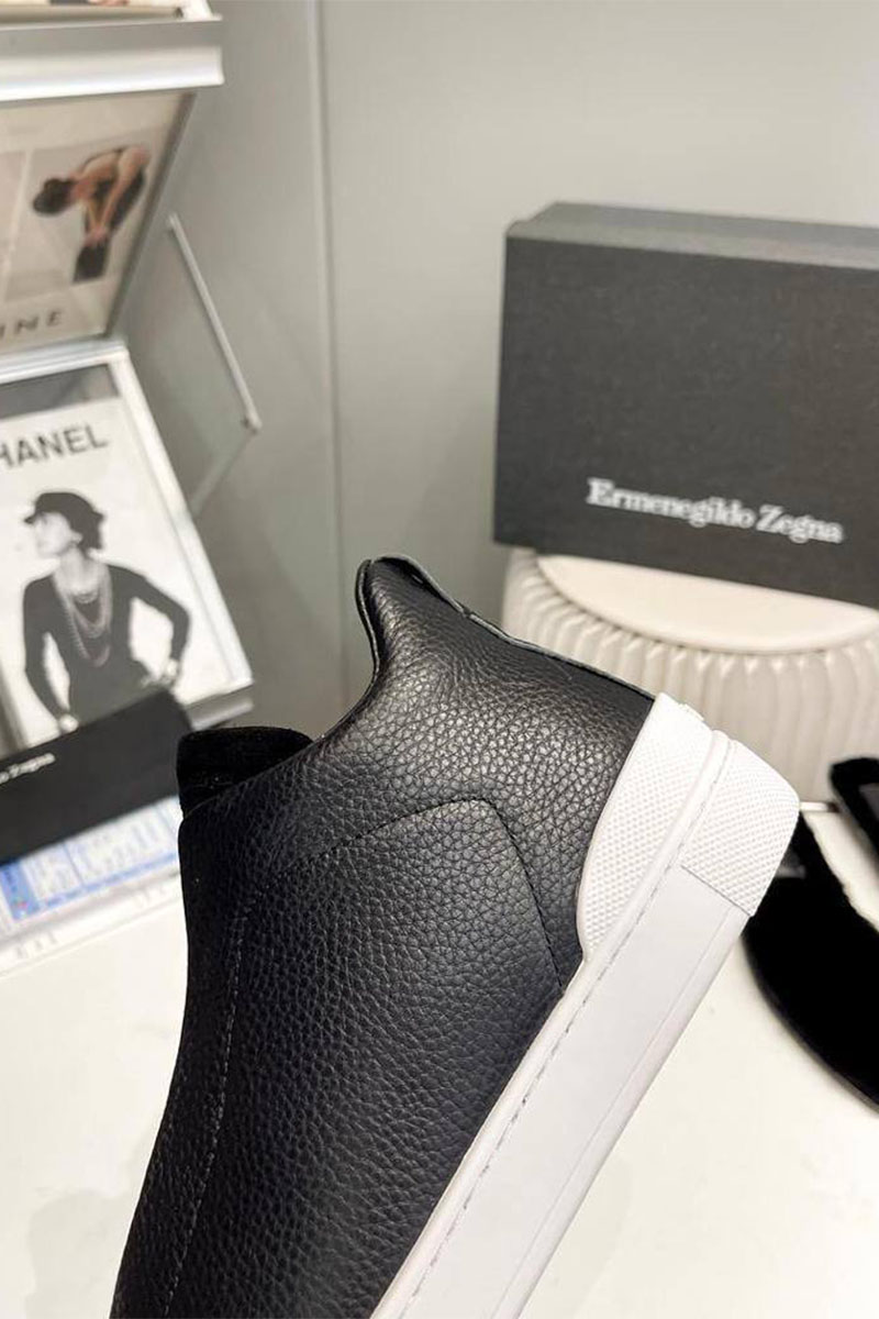 Zegna Кроссовки с мехом Triple Stitch high-top - Black
