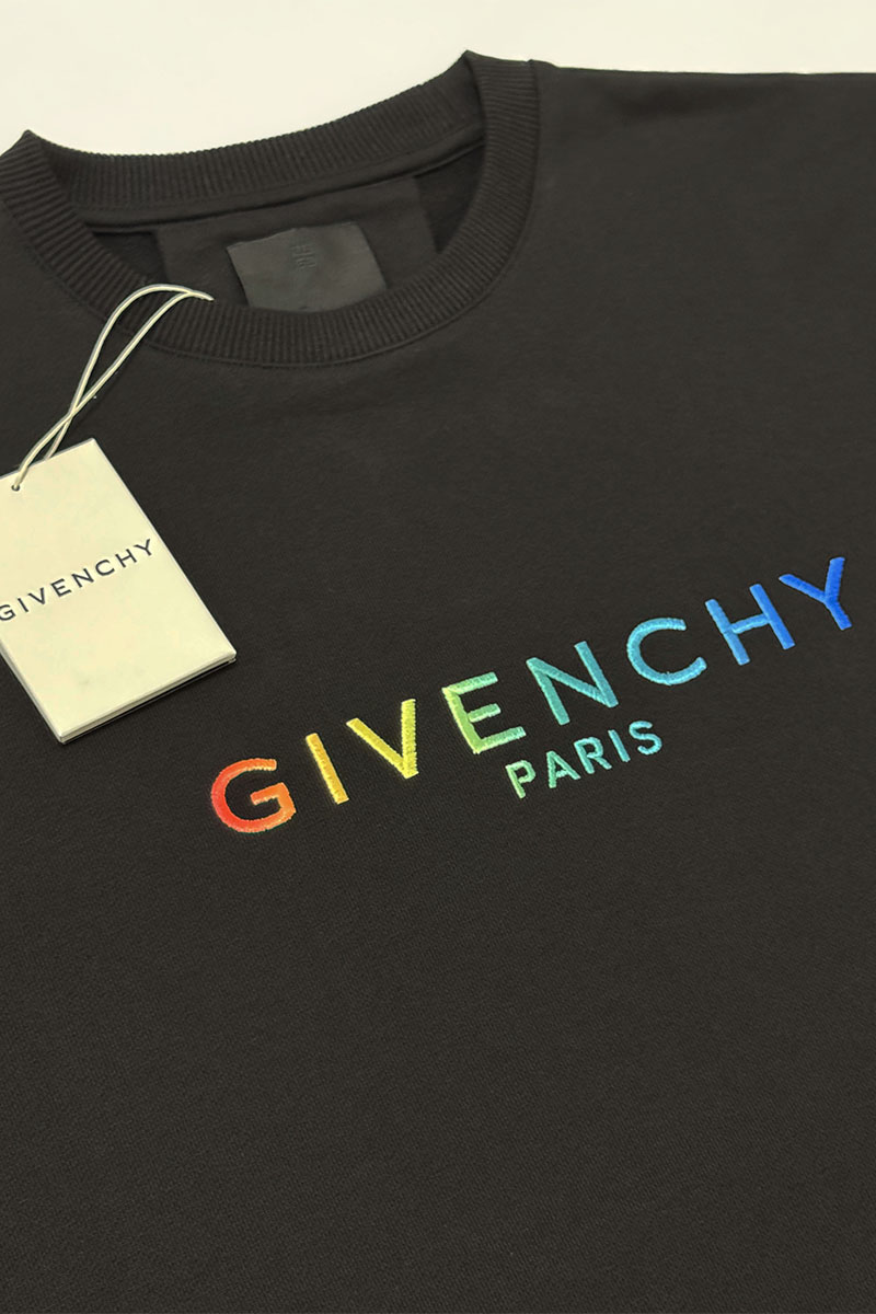 Givenchy Мужской чёрный свитшот multicolor logo