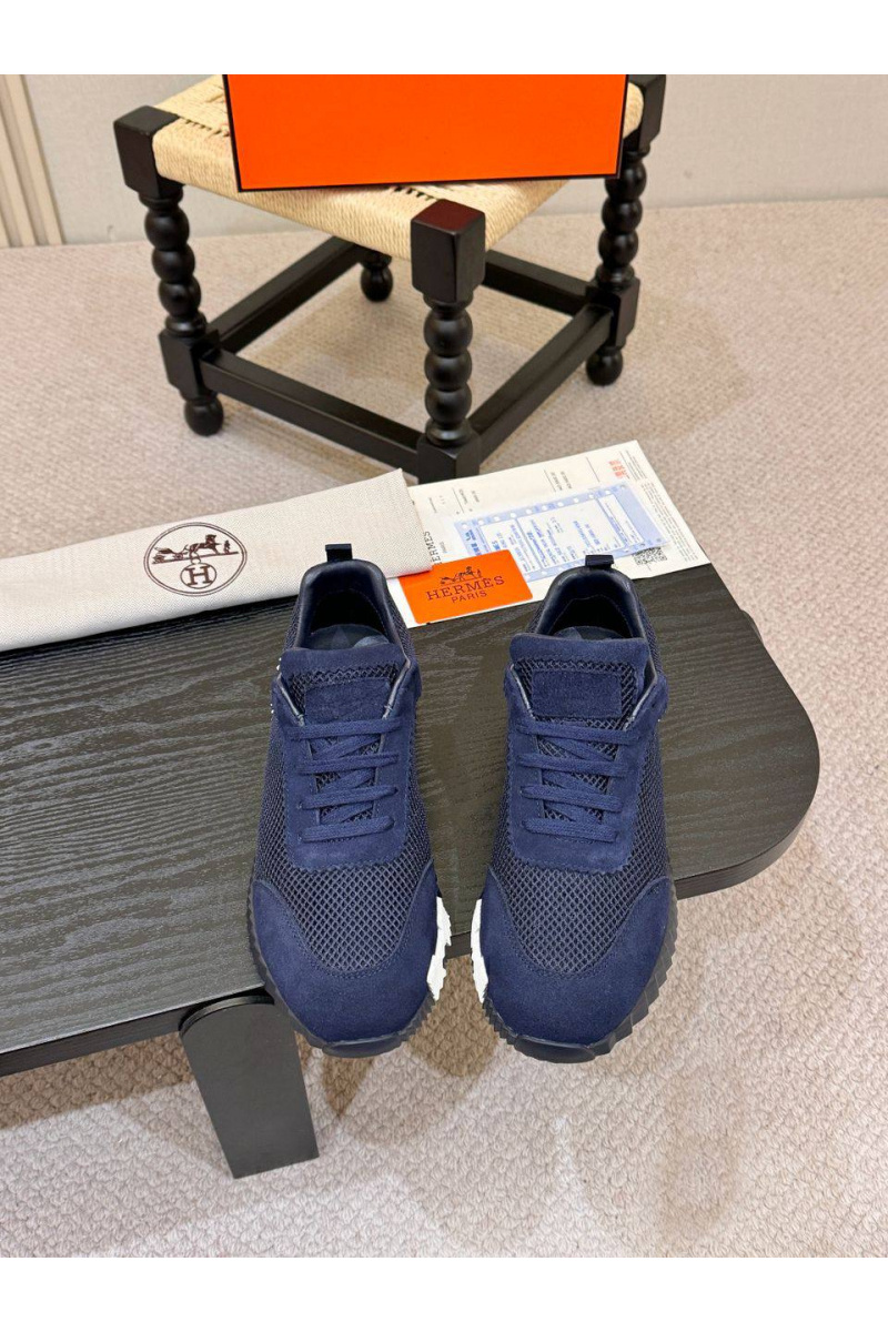 Hermes Мужские синие кроссовки Bouncing