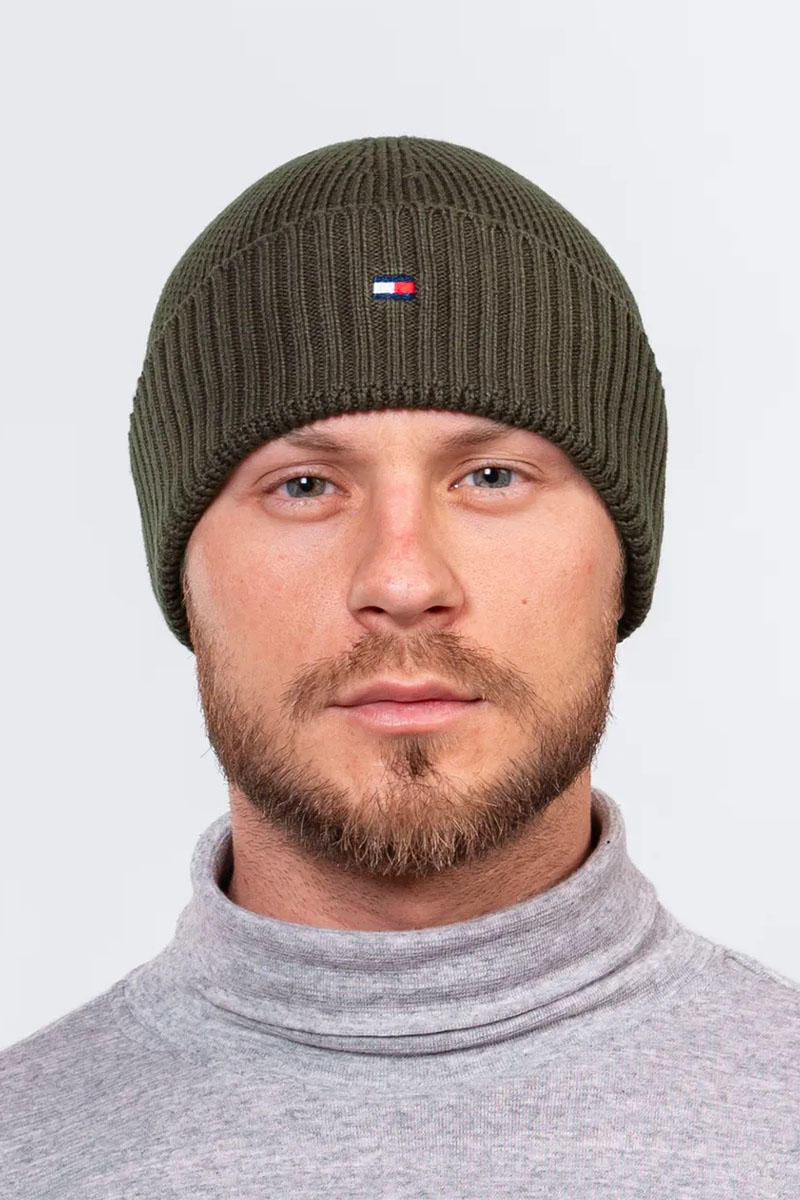 Tommy Hilfiger Шапка цвета хаки essential flag 