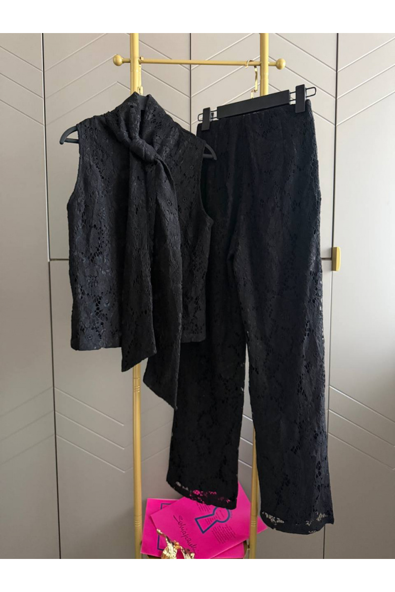 Schiaparelli Женский кружевной костюм чёрного цвета premium
