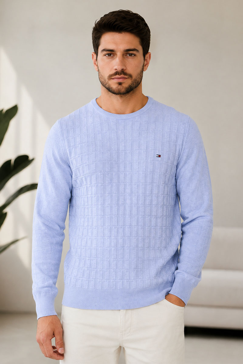 Tommy Hilfiger Мужской джемпер logo-embroidered - Blue 