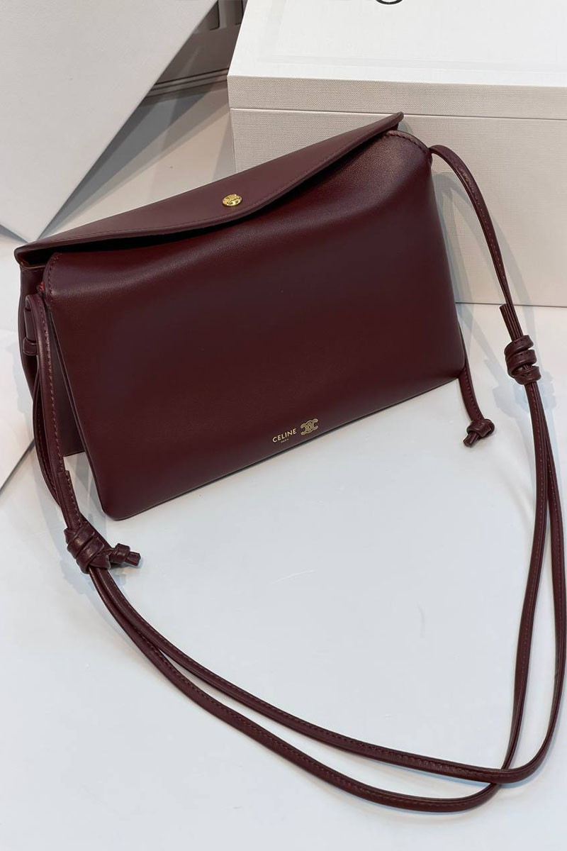 Celine Кожаная сумка Trio Flap premium 22.5x13x3.5 см