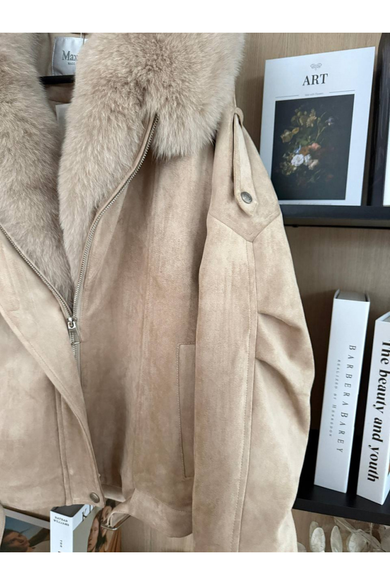 Max Mara Женская утеплённая дубленка с натуральным мехом