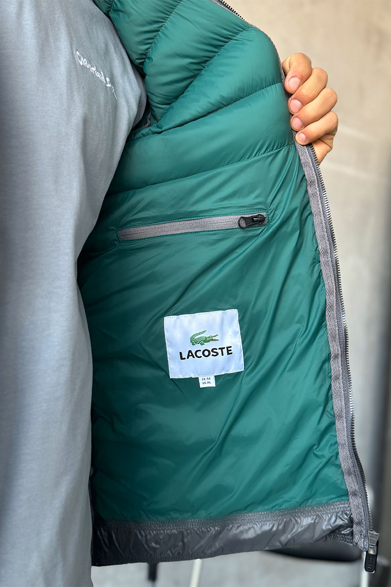 Lacoste Мужская серая куртка logo-patch 
