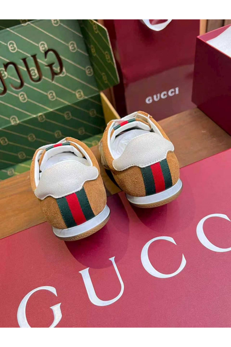 Gucci Женские кожаные кроссовки GG Shift premium