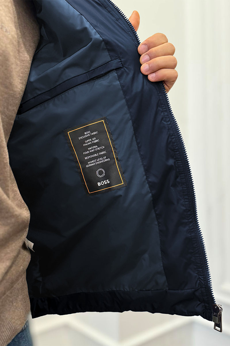 Hugо Воss Мужской тёмно-синий жилет logo-patch