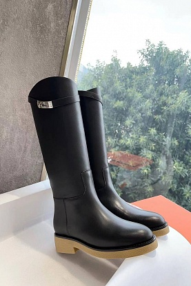 Женские кожаные сапоги Premium - Black