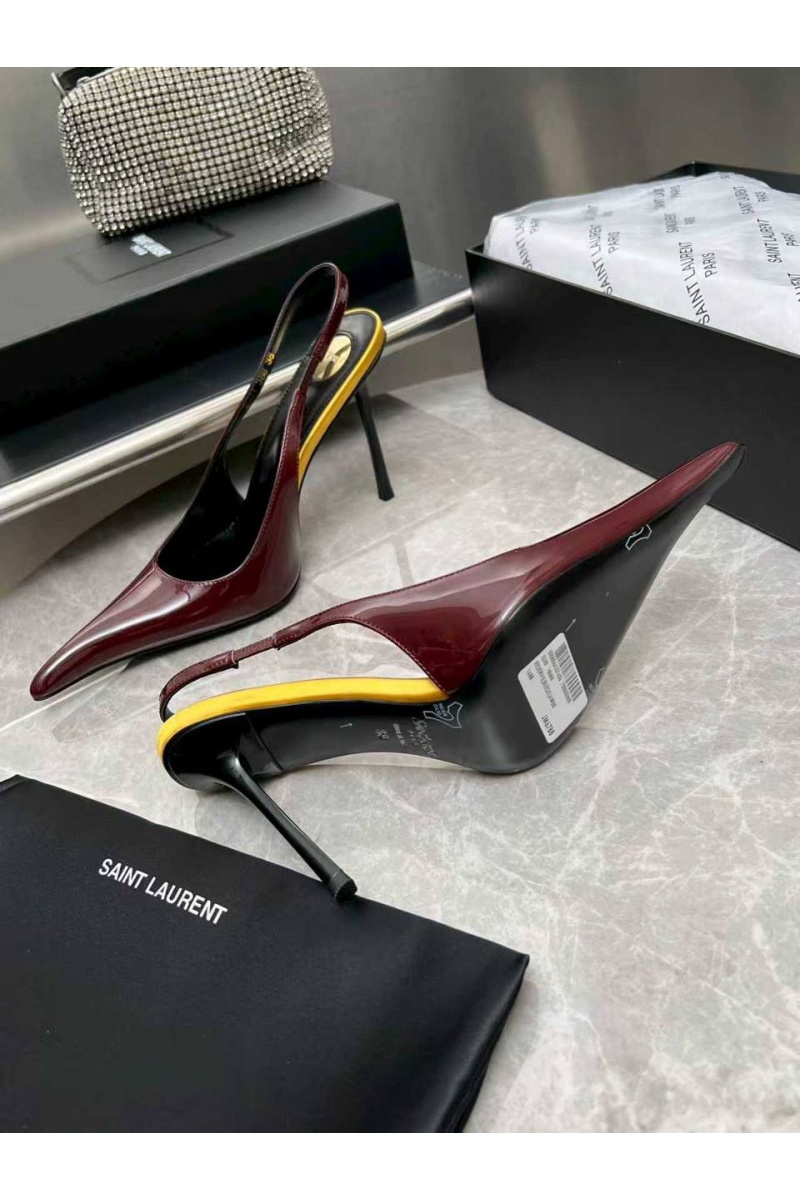 Yves Saint Laurent Женские кожаные туфли на каблуке premium