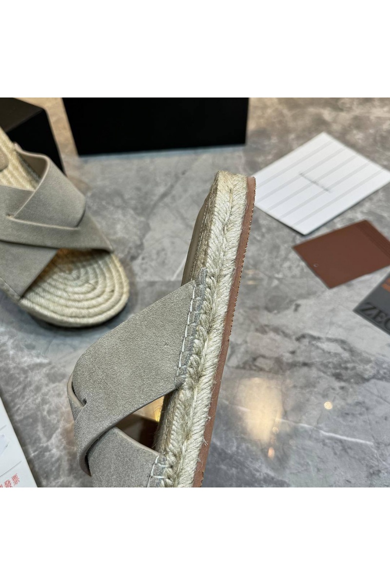 Zegna Мужские шлёпанцы suede - Grey