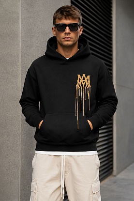 Мужское худи чёрного цвета logo-print