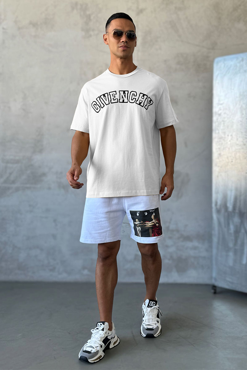 Givenchy Белая оверсайз футболка college logo-embroidered