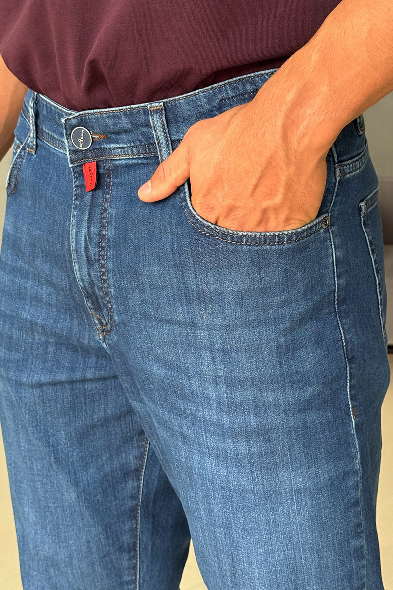 Kiton Мужские синие джинсы premium