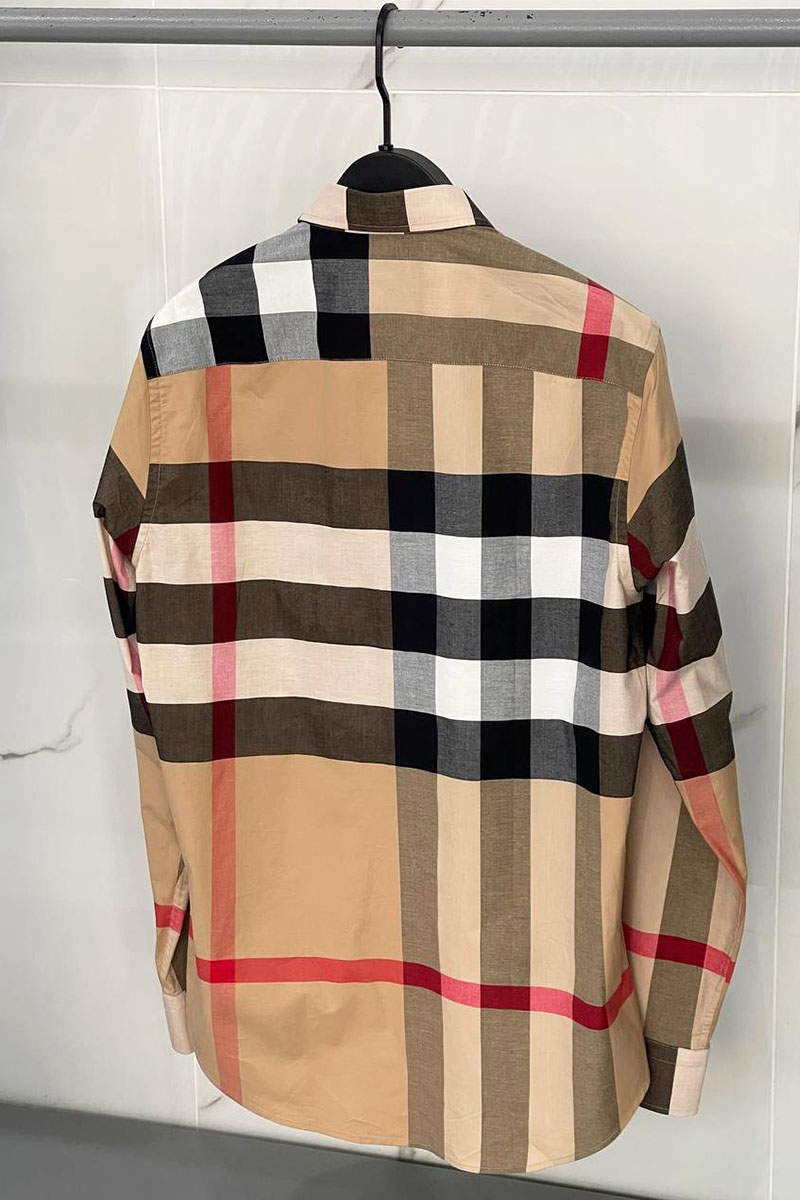 Burberry Мужская бежевая рубашка Check 