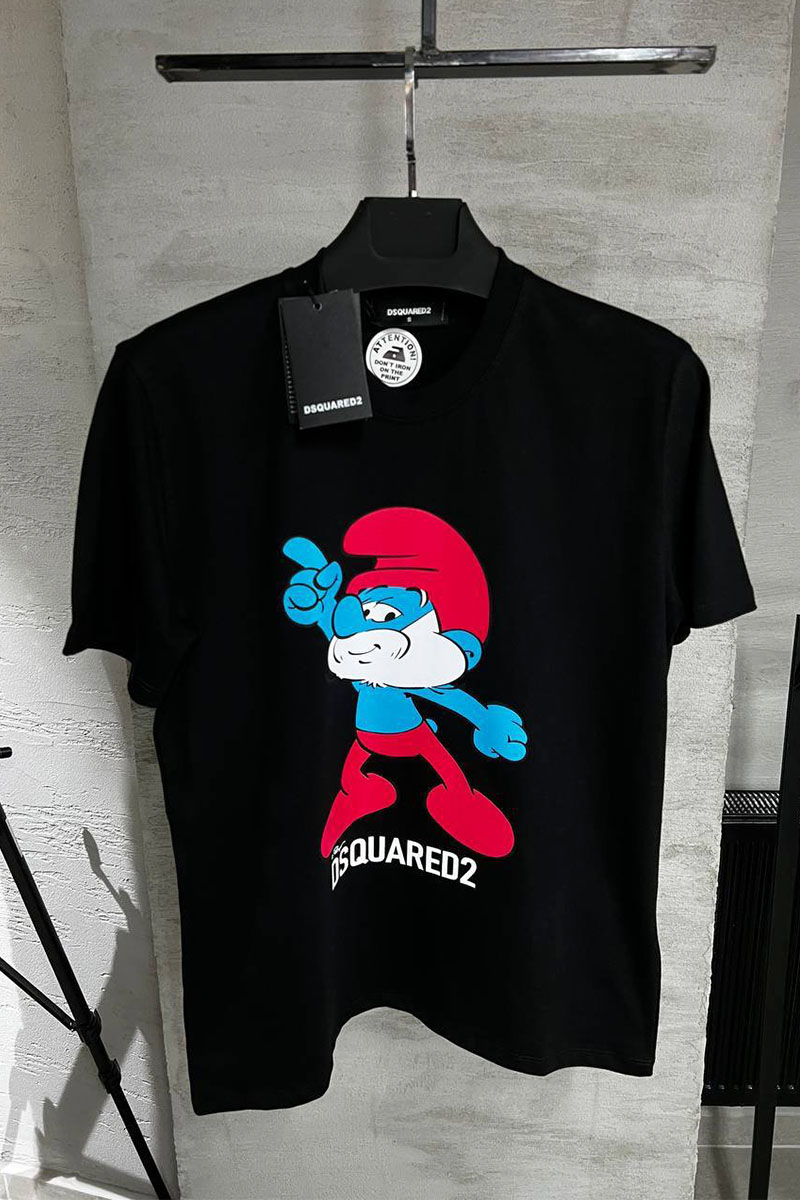Dsquared2 Чёрная футболка smurfs graphic-print
