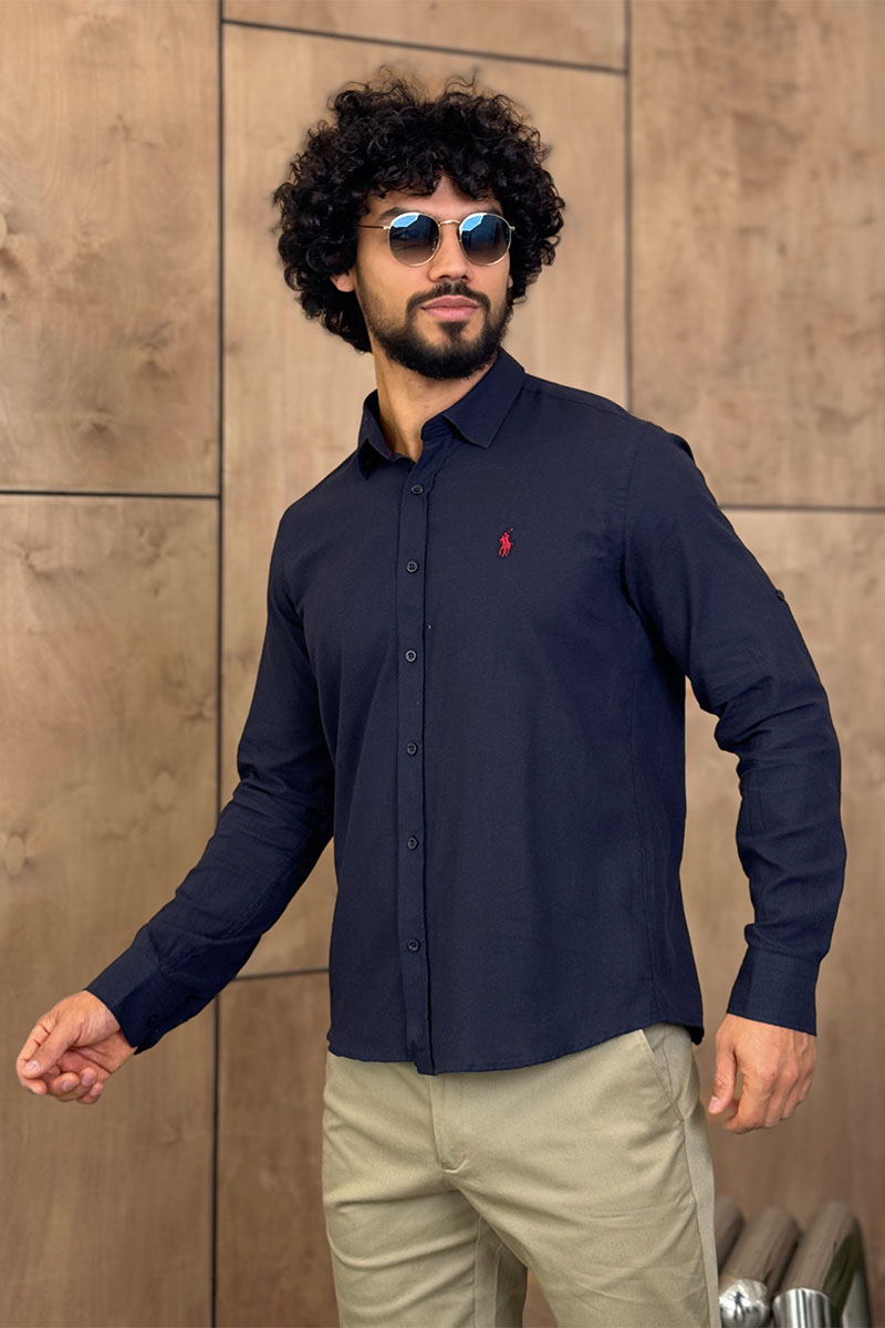 Polo Ralph Lauren Мужская рубашка тёмно-синего цвета