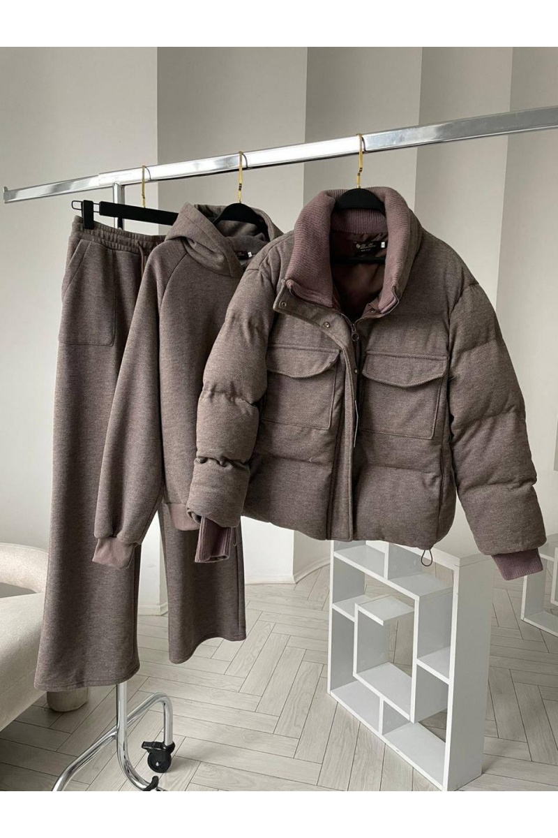Loro Piana Женский костюм тройка на флисе premium - Brown