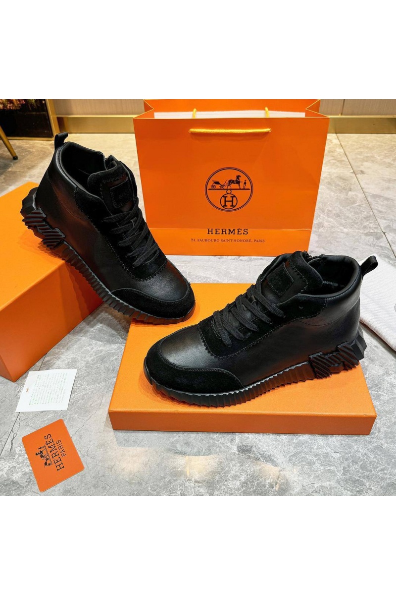 Hermes Кроссовки с мехом Bouncing high-top - Black