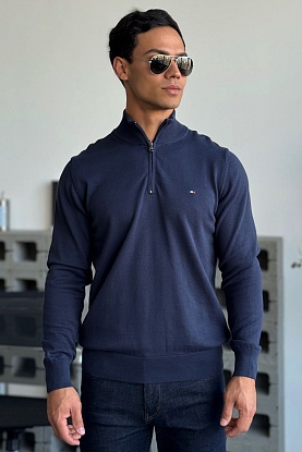 Кофта тёмно-синего цвета quarter-zip
