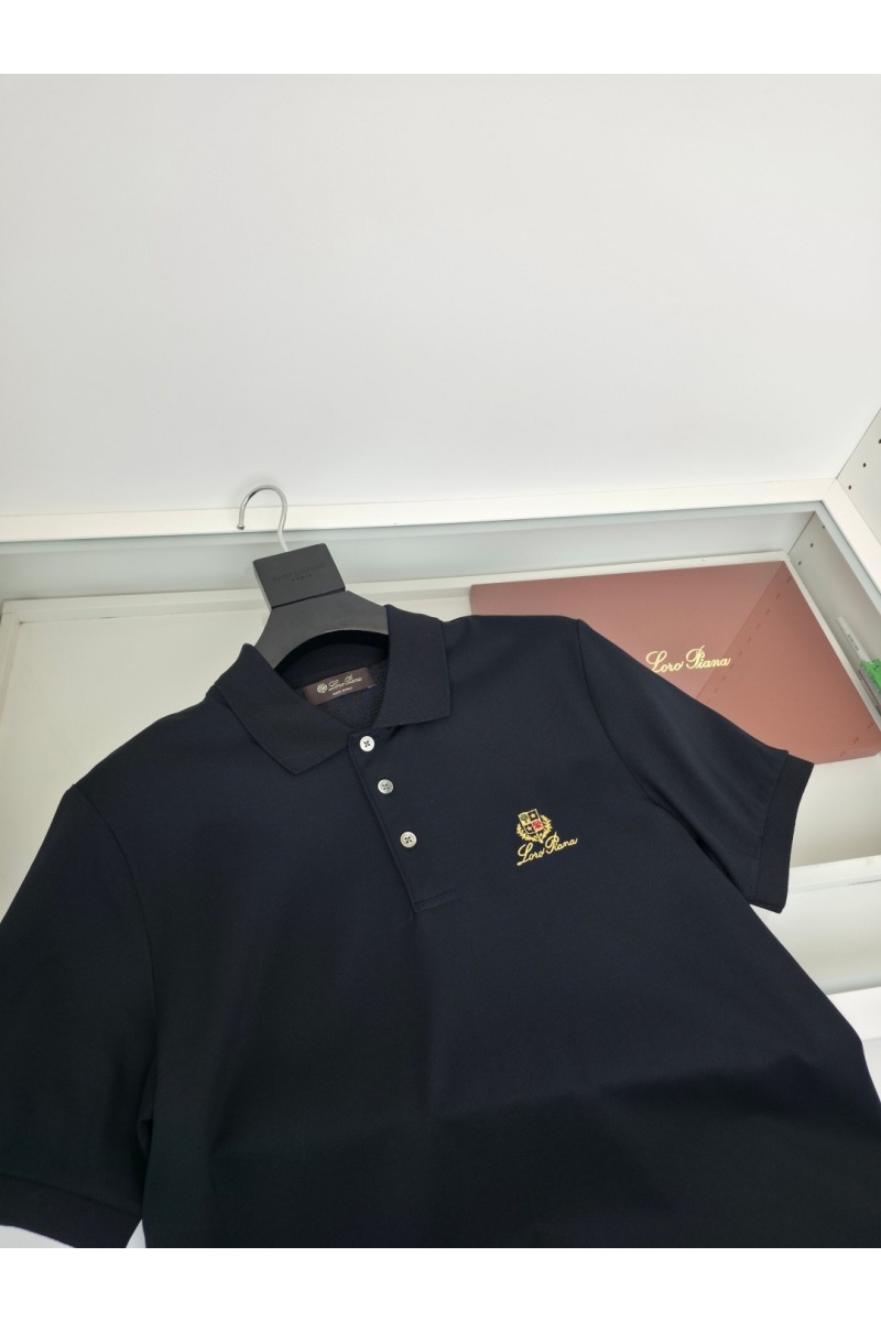Loro Piana Мужское чёрное поло premium