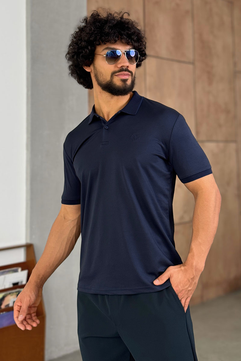 Loro Piana Мужское поло синего цвета