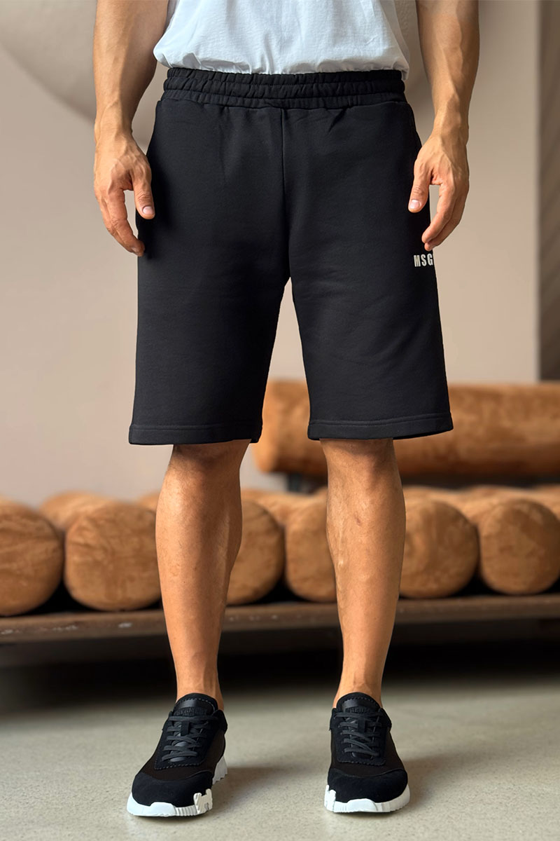 Designer Clothing Мужские чёрные шорты MSGM
