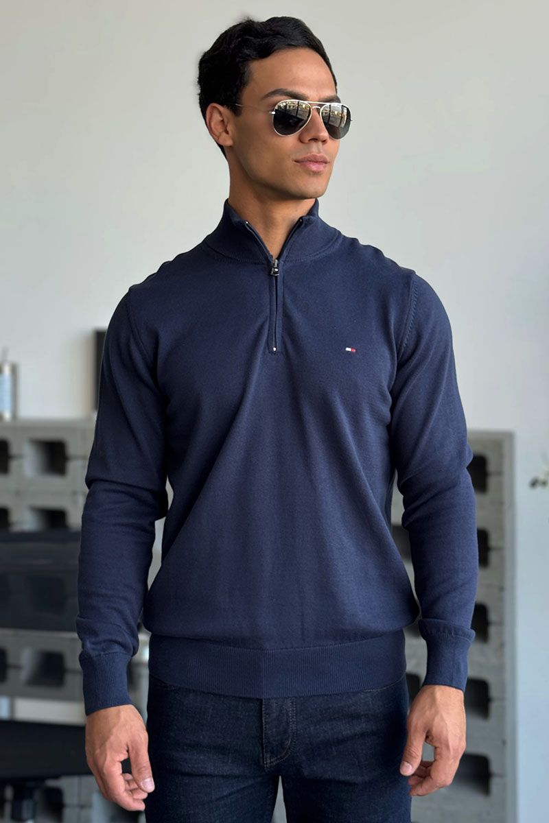 Tommy Hilfiger Кофта тёмно-синего цвета quarter-zip